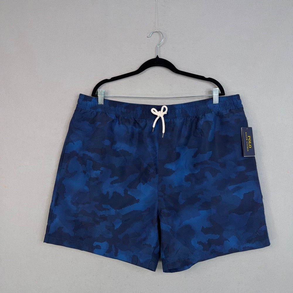 Polo Ralph Lauren Swim Shorts Mens 2XB Blue Camo Mesh Lined Beach Gorpcore
